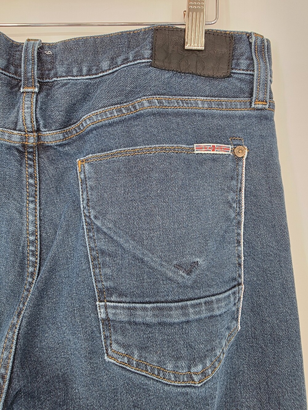 Hudson Blake Slim Straight Selvedge Button Fly Jeans Men 34x31 Dark Wash - Picture 3 of 13